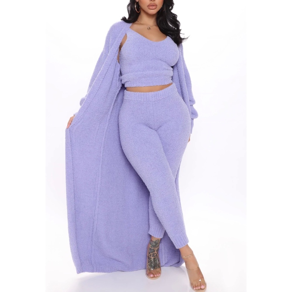 Living So Cozy 3 Piece Legging Set - Purple